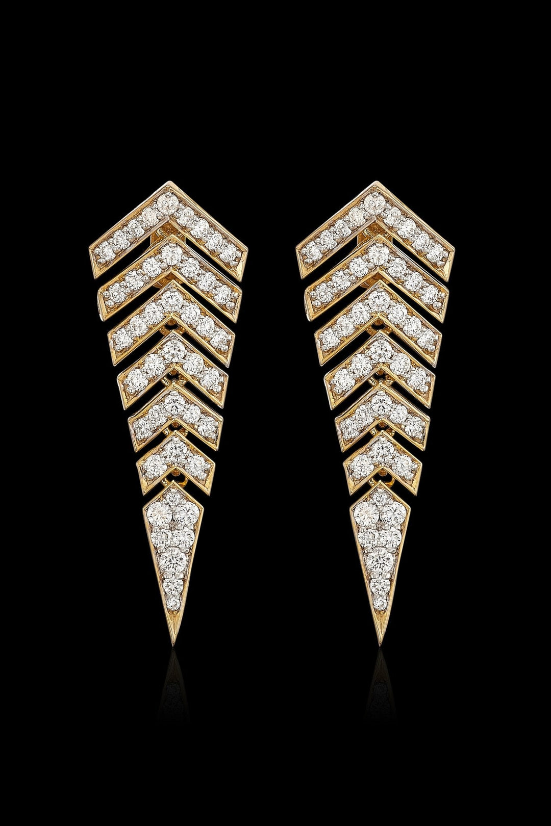 Diamond Feather Earrings - Jewelry by MIRAYAMA