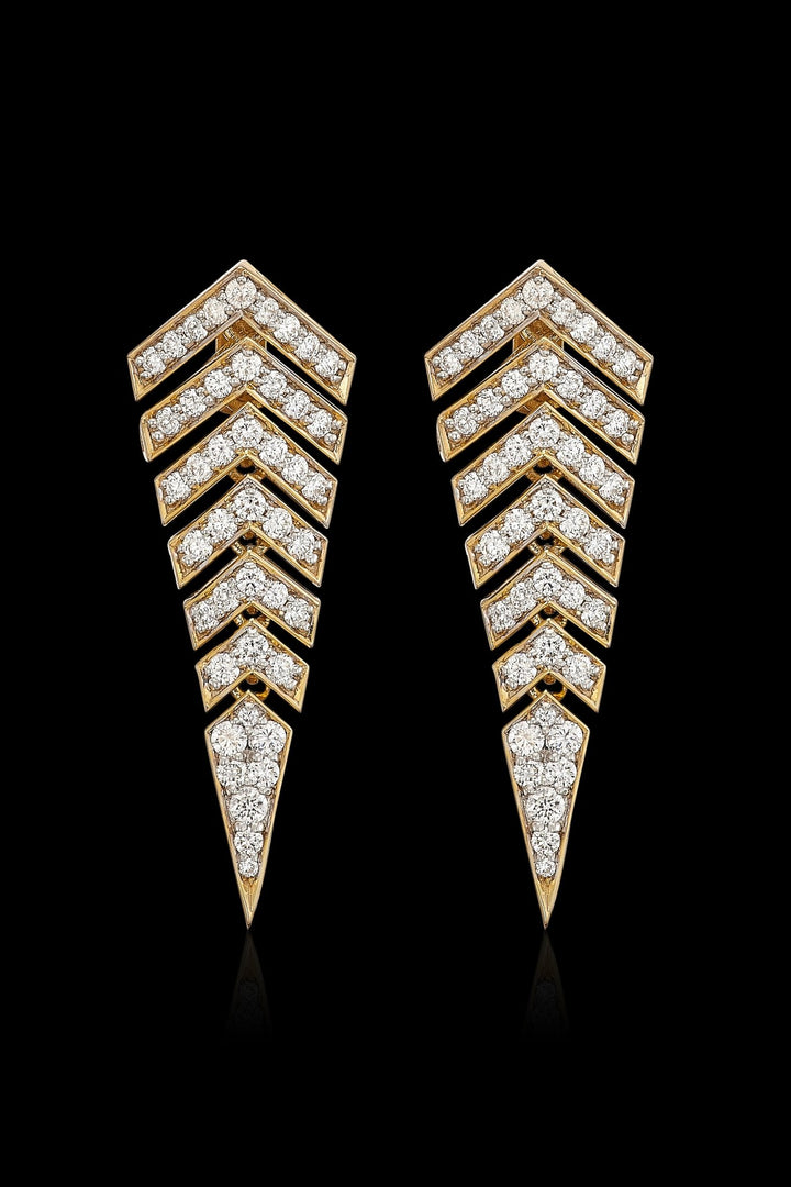 Diamond Feather Earrings - Jewelry by MIRAYAMA